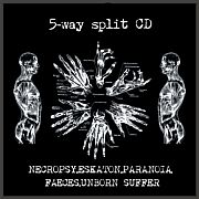 NECROPSY/ESKATON/PARANOIA/FAECES/UNBORN SUFFER „5-way split” - okładka