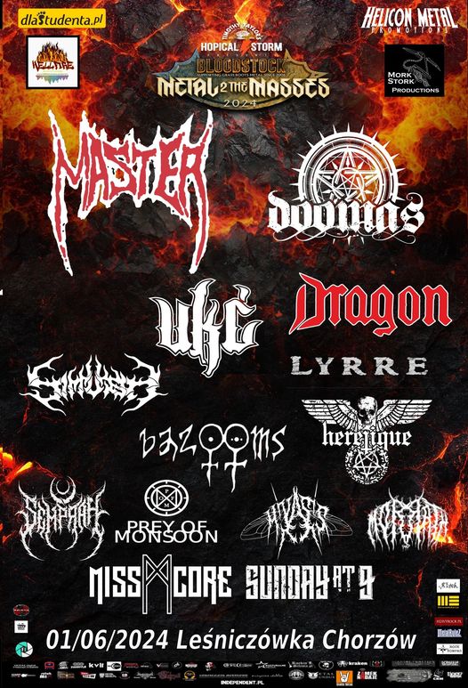 Finał konkursu Metal 2 the Masses Polska 2024 – MASTER + DOOMAS + LYRRE + DRAGON + UKĆ + HERETIQUE + SIRRUSH – Leśniczówka, Chorzów