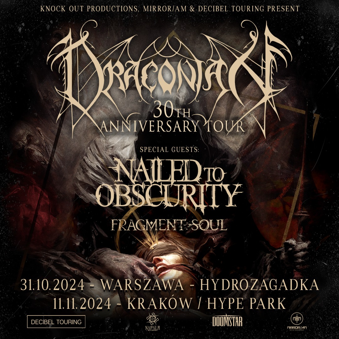 DRACONIAN, NAILED TO OBSCURITY, FRAGMENT SOUL – 11.11.2024, Kamienna 12, Kraków