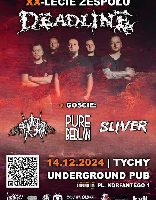 XX-lecie DEADLINE + MIYASIS + PURE BEDLAM + SLIVER - Underground Pub, Tychy