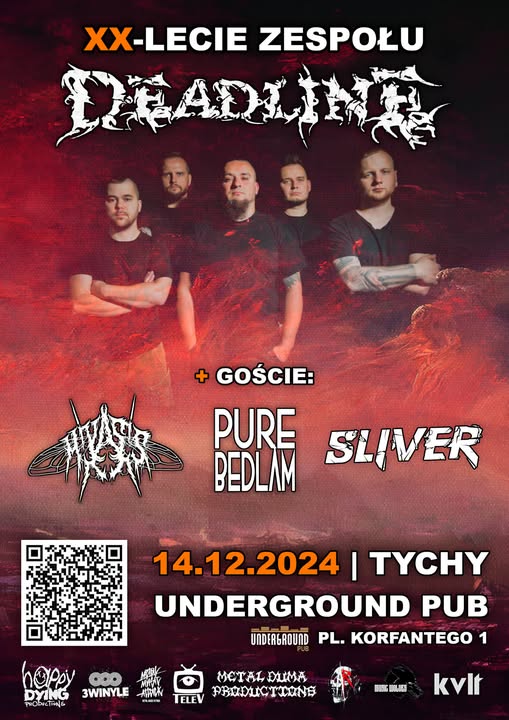 XX-lecie DEADLINE + MIYASIS + PURE BEDLAM + SLIVER – Underground Pub, Tychy